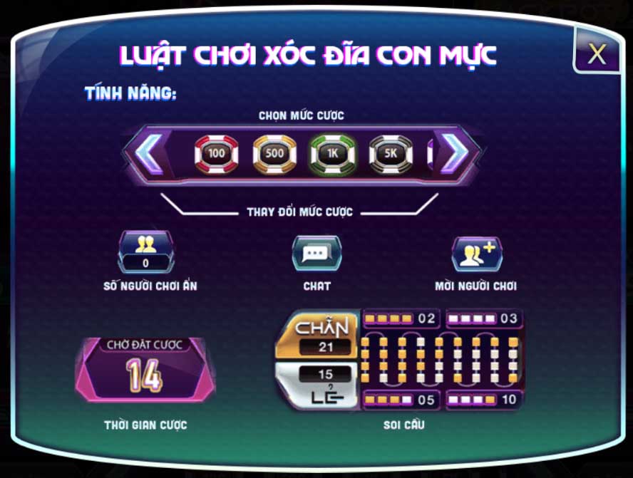 Luật chơi game xóc đĩa 789 Club