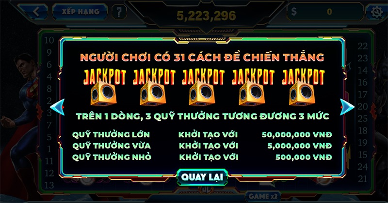 Các bước đơn giản khi tham gia chơi quay slot justice league